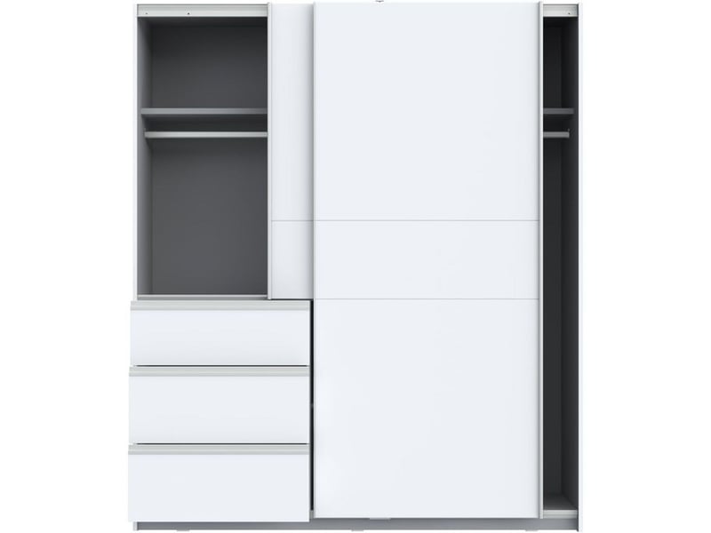  Armoire 2 portes coulissantes forte winn 2 avec 3 tiroirs blanc mat W2QS823E71-120 - Conforama D