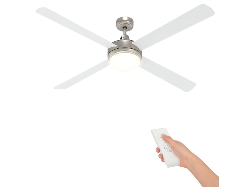  Vidaxl ventilateur de plafond avec lumière et télécommande ø 130 cm  - Conforama A