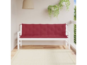 Lot de 2 coussins de banc de jardin, coussins d'assise rouge bordeaux tissu oxford cf58691