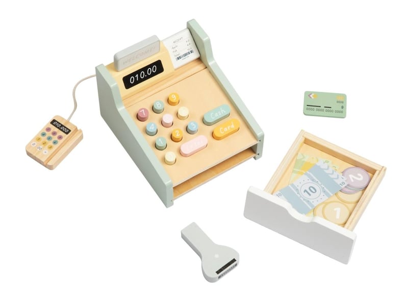  Caisse enregistreuse en bois tooky toy tp543 - 23 pièces 6976831554958 - Conforama B