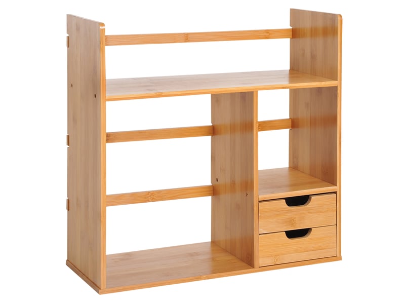  Étagère livre bureau bibliothèque stockage organisateur bureau cuisine salle de bain bois de naturel bambou  - Conforama B