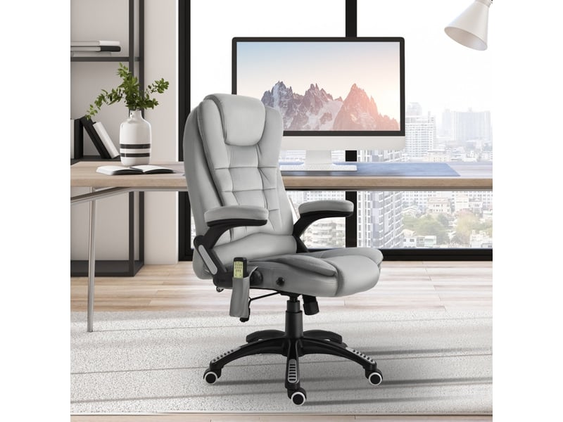  Fauteuil de bureau camena massage ergonomique inclinable gris  - Conforama D