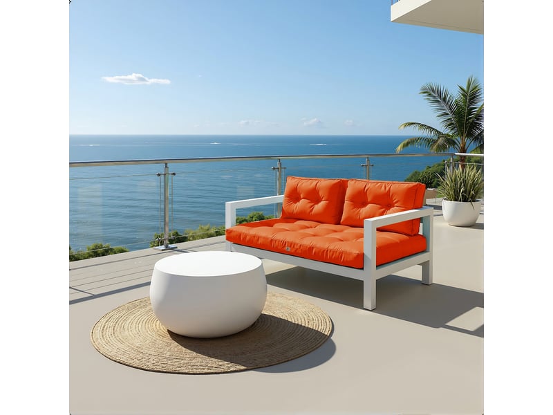 Coussins pour salon de jardin capitonné 120x60cm orange  - Conforama B