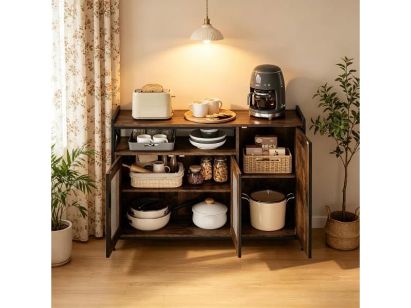  Placard de cuisine industriel - buffet avec étagère ouverte - rangement cuisine, design tendance  - Conforama B