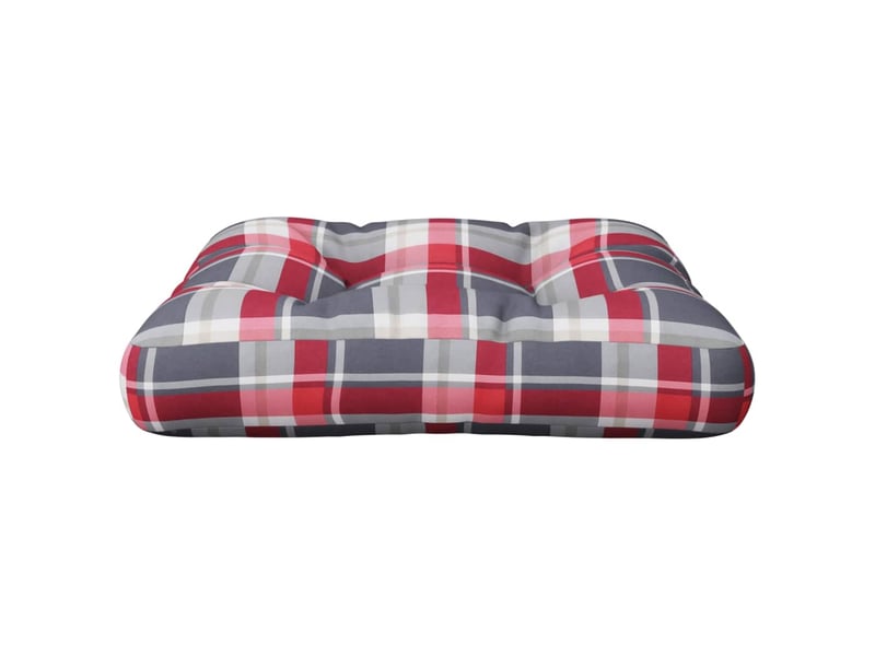  Coussin de palette, coussin de chaise, coussin de canapé motif à carreaux rouge 60x60x12 cm tissu cf55378  - Conforama D