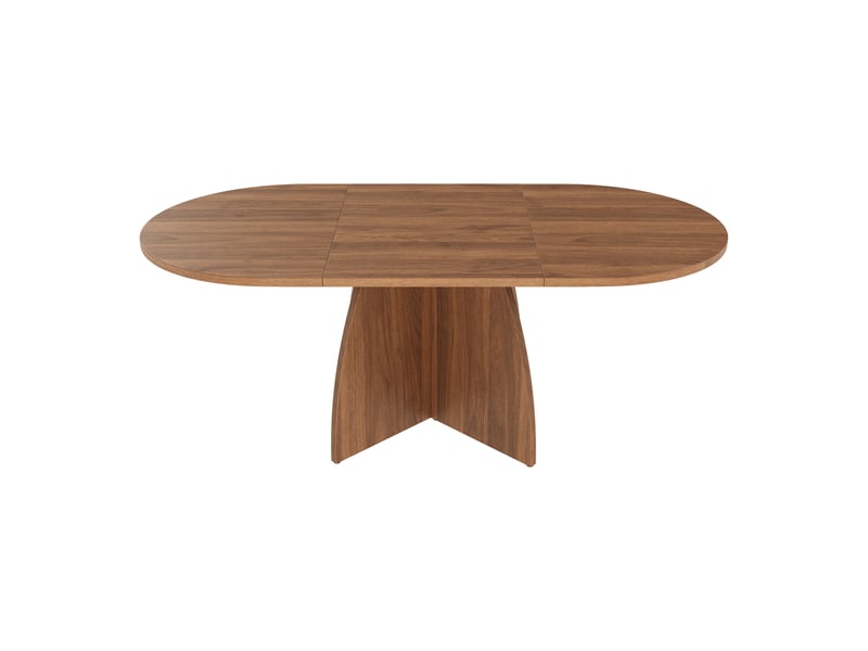 Table à manger extensible 120 à 180 x 90 x 75 cm, 6 à 8 personnes, angles arrondis et plateau renforcé, mdf, couleur noyer Morn Vibe - Conforama A