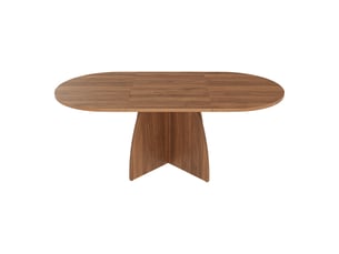 Table à manger extensible 120 à 180 x 90 x 75 cm, 6 à 8 personnes, angles arrondis et plateau renforcé, mdf, couleur noyer