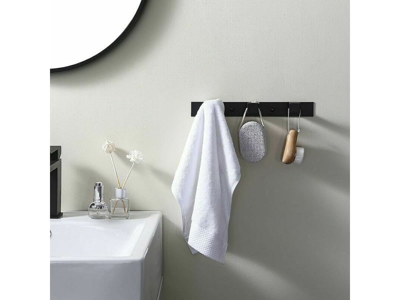  Porte manteau salle de bain mural à 3 crochets manteau patère de acier inoxydable sus304 noir mat - lm2j109365 LM2j109365 - Conforama D