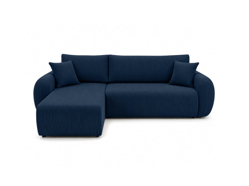  Alya - canapé d'angle convertible et réversible 3 places en velours côtelé  - Conforama E