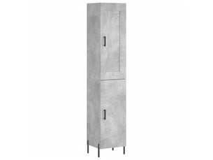 Buffet haut - bahut - meuble de rangement gris béton 34,5x34x180 cm bois d'ingénierie