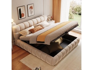 Lit coffre 140x200 cm <strong>HAUSS SPOLE</strong> <strong></strong> coloris beige