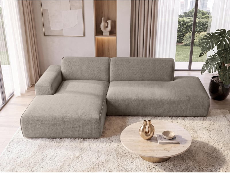 Canapé d'angle marron didim duo, 288 cm, tissu velours, modčle indépendant g Didim Duo - Conforama B