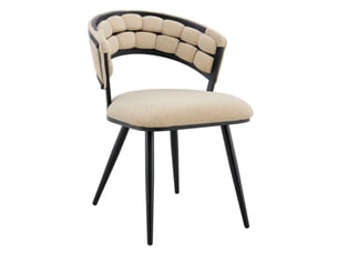 Lot de 2 chaises de salle à manger,64x57x78 cm,velours,beige et noir