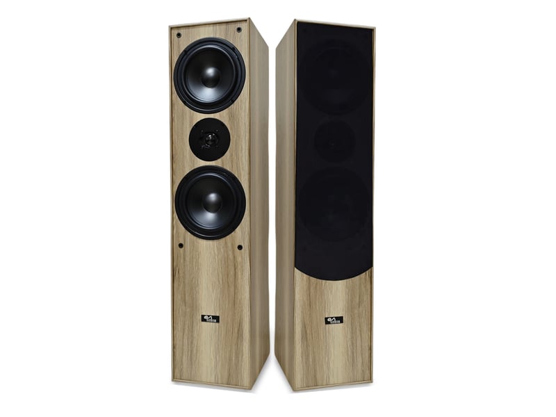 Evidence acoustics ea700-wood - paire d'enceintes colonne hifi-home-cinéma - bass reflex 3 voies - 2x500w pmpo - chêne clair