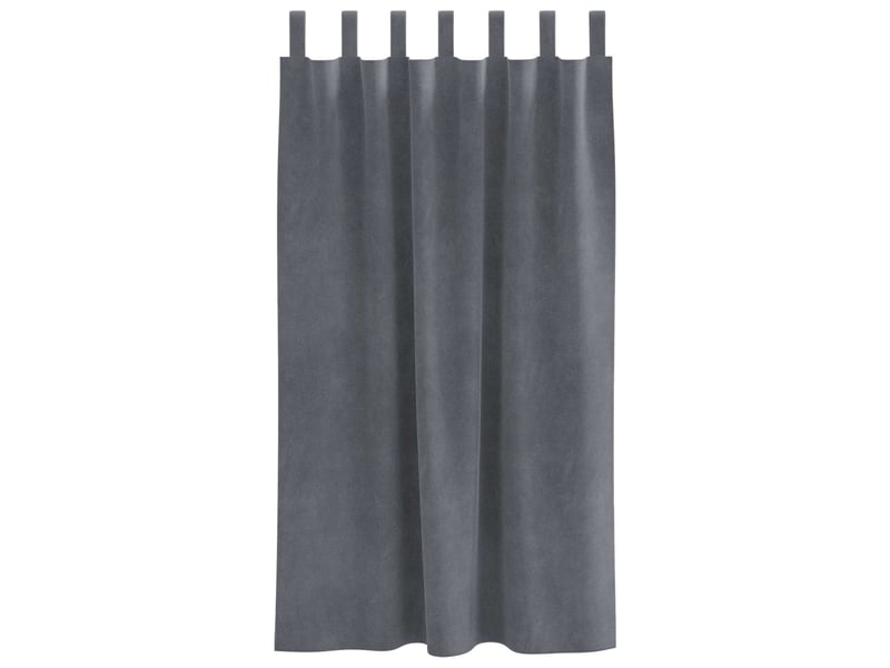 Lot de 2 rideaux, rideaux de fenêtre gris clair 140 x 175 cm velours cf44037 - Conforama D