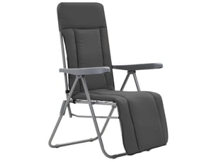 Lot de 2 chaises pliables de jardin avec coussins gris