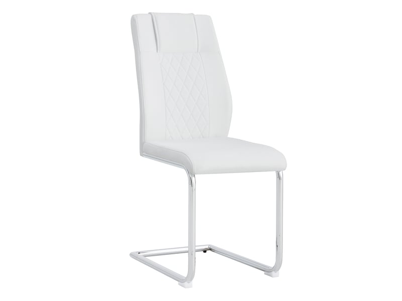 Lot de 4 chaises de salle à manger blanches en simili, 41 x 48 x 97 cm - Conforama A