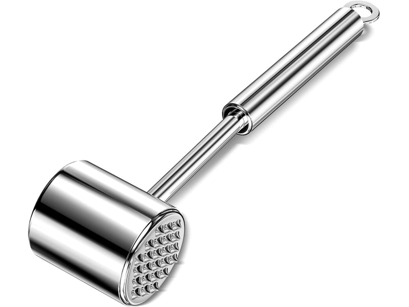 Attendrisseur de viande en 304 acier inoxydable, marteau a viande de cuisine double face pour ménagère marteau à steak argent 27 cm de long - Conforama A