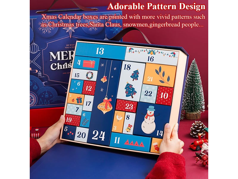  Calendrier de l'avent diy 24 jours – 24 boîtes en carton à remplir, organiseur de rangement pour enfants et adultes  - Conforama E