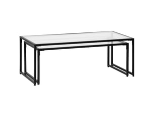 Table basse rectangulaire coloris transparent <strong>WISHDOR</strong> <strong></strong> - 56 cmx109 cm