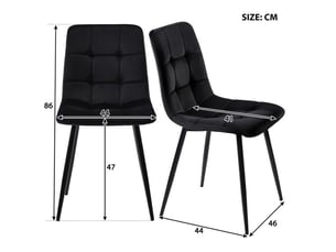 Table à manger avec 4 chaises - pieds en métal et plateau de table noyer,ensemble de salle à manger chaises en velours noir