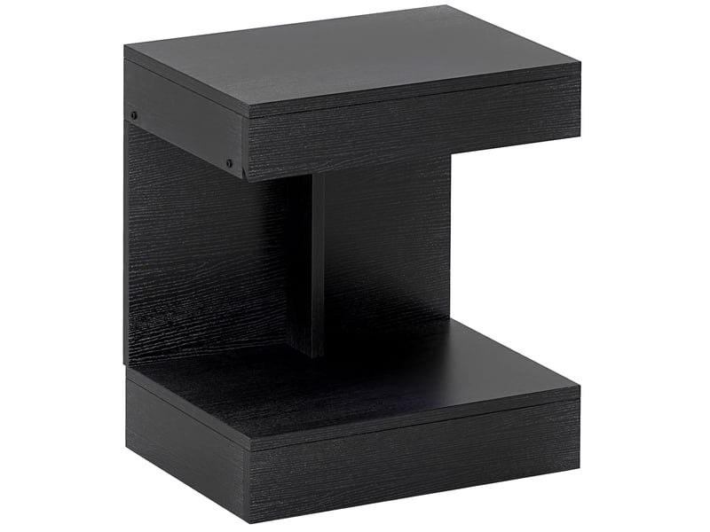  Table de chevet 40x30x46 cm avec tiroir et niche bois noir  - Conforama A
