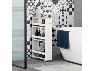 Lot de 2 chariots de rangement chariot de stockage étagère sur roulettes pour cuisine étroite salle de buanderie bain