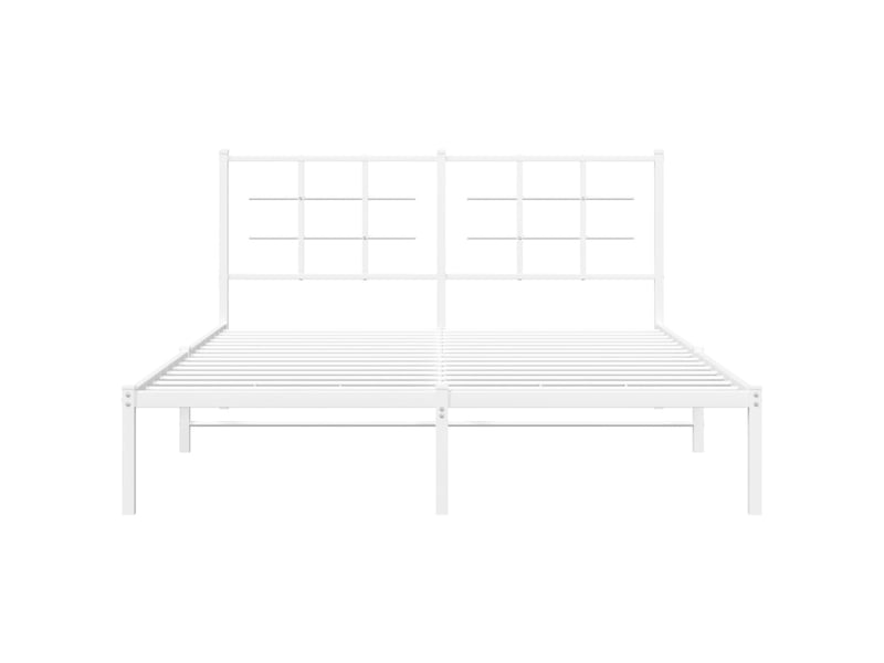  Lit double- lit adulte -  cadre de lit métal sans matelas et tête de lit blanc 160x200 cm  - Conforama D