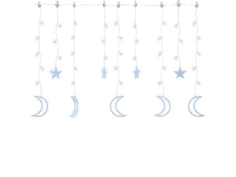  Guirlande lumineuse, éclairage de noël étoile et lune avec télécommande 345 led cf62445  - Conforama A