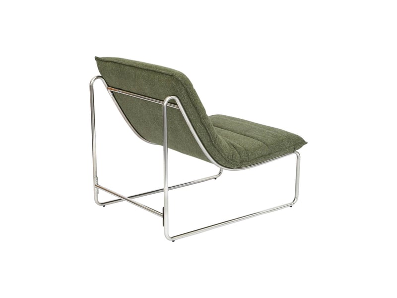  Fauteuil relax tissu chenille armature chromée vert - silver  - Conforama C