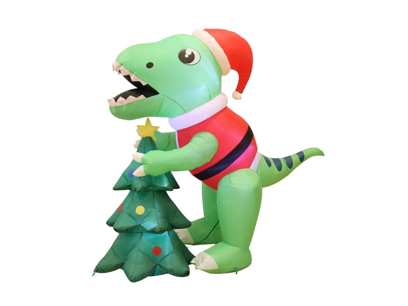  Dinosaure gonflable de noël 1,45 m avec led, décoration lumineuse extérieure pour jardin et pelouse  - Conforama A