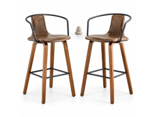 tabouret de bar <strong>HAVRYA</strong> - marron hauteur d'assise 67.5 cm vendu Par paire