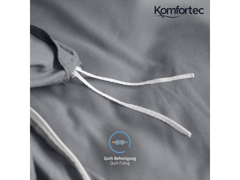  Housse de couette 2 parties 135x200 cm + taie 80x80 cm,  microfibre brossée, gris  - Conforama D