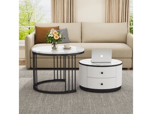 Table basse rond(e) coloris noir <strong></strong> <strong></strong>