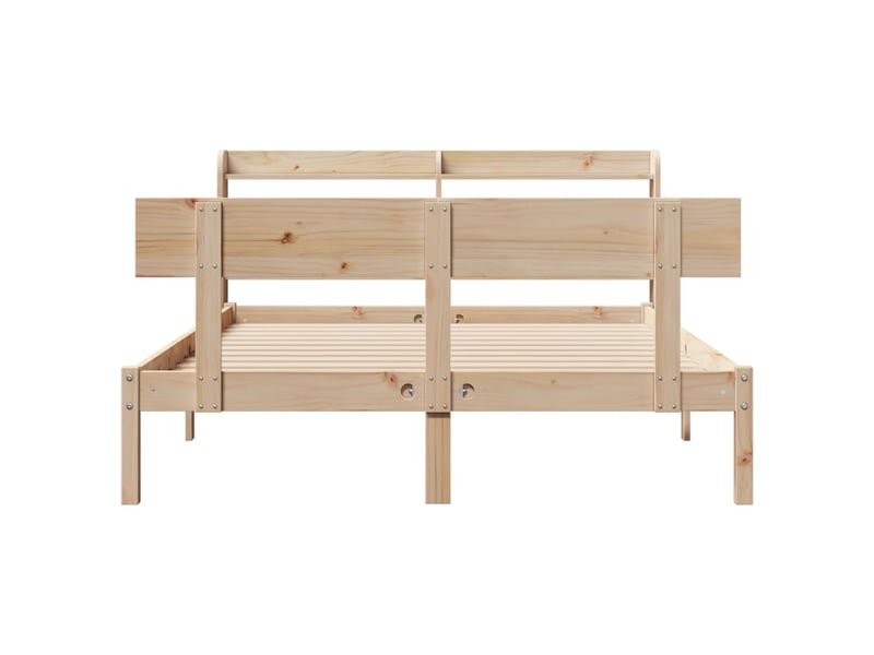  Lit double- lit adulte -  cadre de lit sans matelas 150x200 cm bois de pin massif  - Conforama C