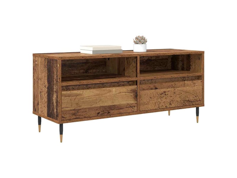  Meuble tv - banc tv - meuble de rangement avec tiroir bois ancien 100 x 34,5 x 44,5 cm  - Conforama C