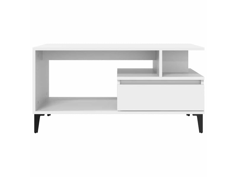  Table basse - table de salon - table à thé blanc 90x49x45 cm bois d'ingénierie  - Conforama E
