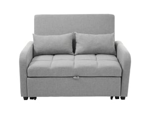 Canapé droit convertible MODENVIE 2 places Coton / Lin gris
