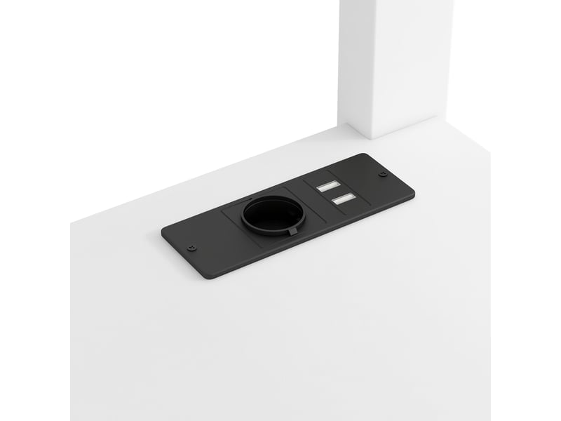  Lit mezzanine blanc 140x200 cm en pin et mdf avec bureau sous le lit, led, usb, deux tiroirs et étagères de rangement  - Conforama D