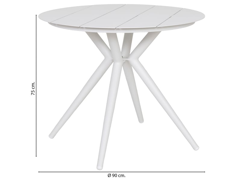  Table en aluminium blanc 90x75 cm  - Conforama C