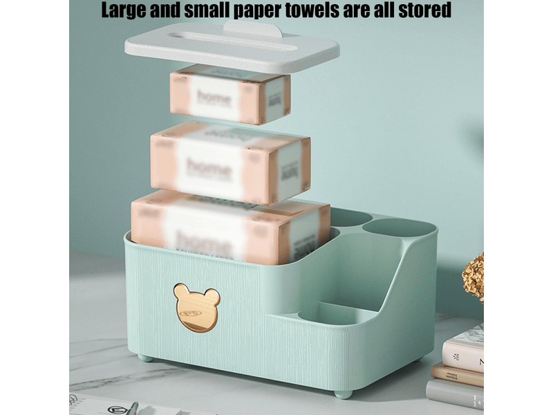  Boîte à mouchoirs, support de télécommande de télévision, boîte à mouchoirs à cinq compartiments, boîte de rangement pour boîte à mouchoirs  - Conforama D