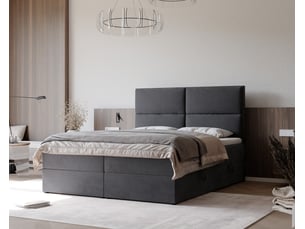 Lit coffre 160x200 cm <strong>IDOHOME</strong>  <strong>ORFEO</strong> coloris gris