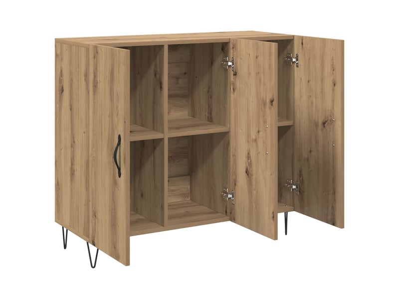  Buffet - bahut - meuble de rangement chêne artisanal 90 x 32,5 x 80 cm bois d'ingénierie  - Conforama E