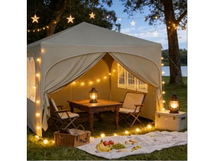 Tonnelle pliante 300x300 cm – beige – parois amovibles, protection uv upf 50+ et sac de rangement