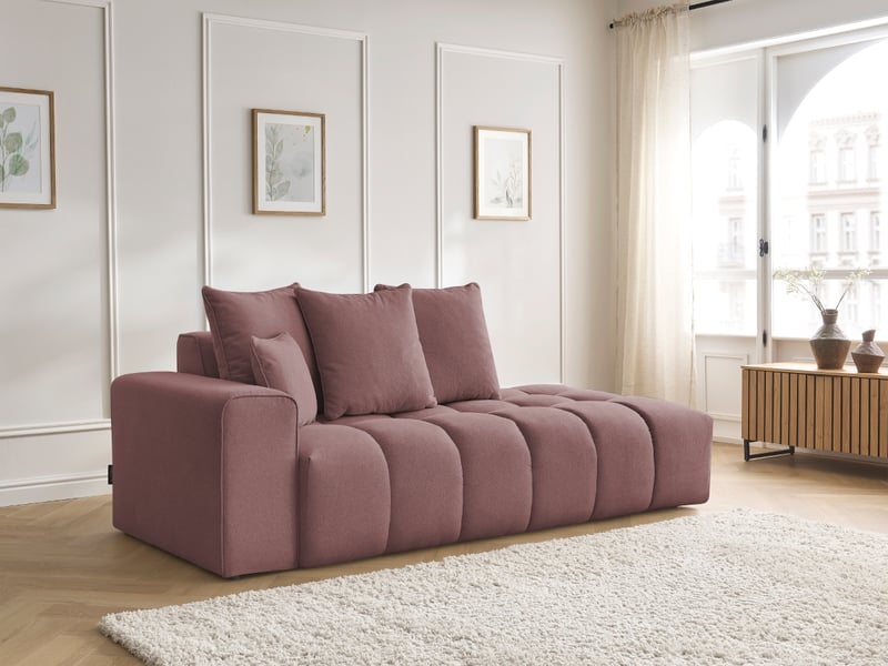  Bobochic canapé droit fixe mont-blanc tissu chiné rose  accoudoir gauche MONT-BLANC - Conforama D