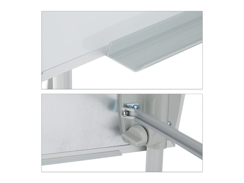  Tableau magnétique de présentation réglable avec rangement bureau 120 x 90 cm en métal blanc 13_0008557  - Conforama D