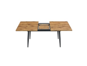 Table de salle à manger 4 à 8 personnes en mdf et métal 150 ou 190,5×80×75 cm finition bois