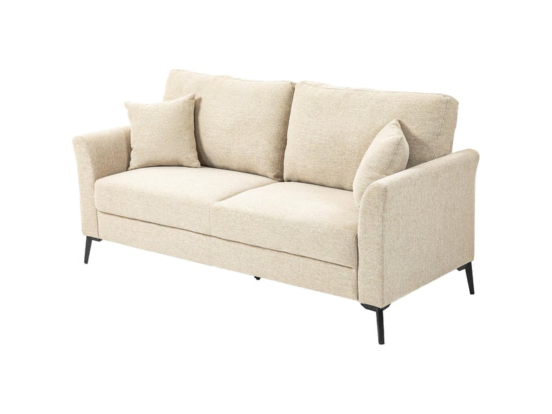  Canapé 2 places effet lin 179 x 80 x 89 cm beige  - Conforama B