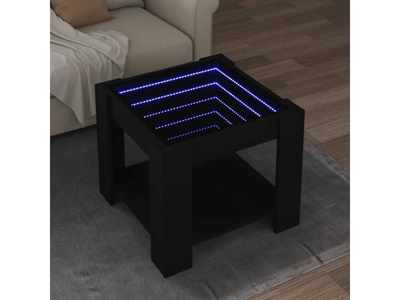  Table basse - table de salon - table à thé avec led noir 53x53x45 cm bois d'ingénierie  - Conforama B