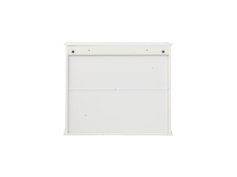  Armoire murale de salle de bain 60x20x52 cm 2 portes à lamelles mdf blanc  - Conforama D